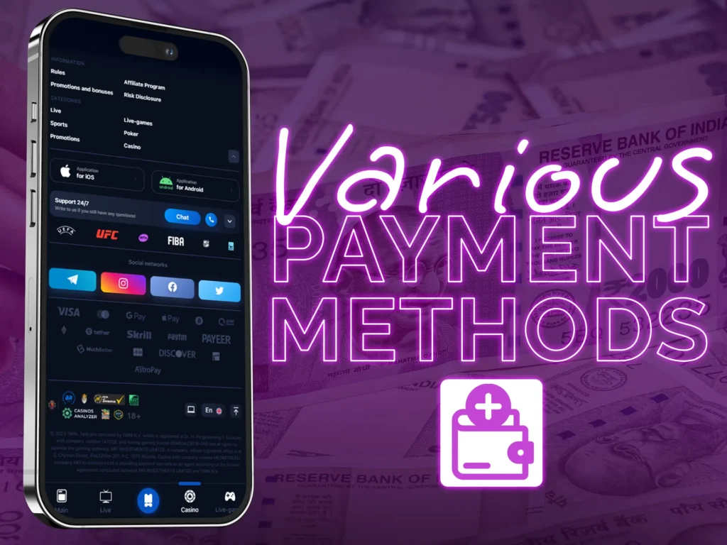 Online casinos provide access to the best deposit and withdrawal methods.