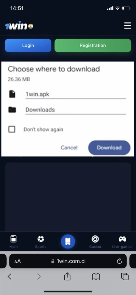 Download the apk-file to your mobile device.