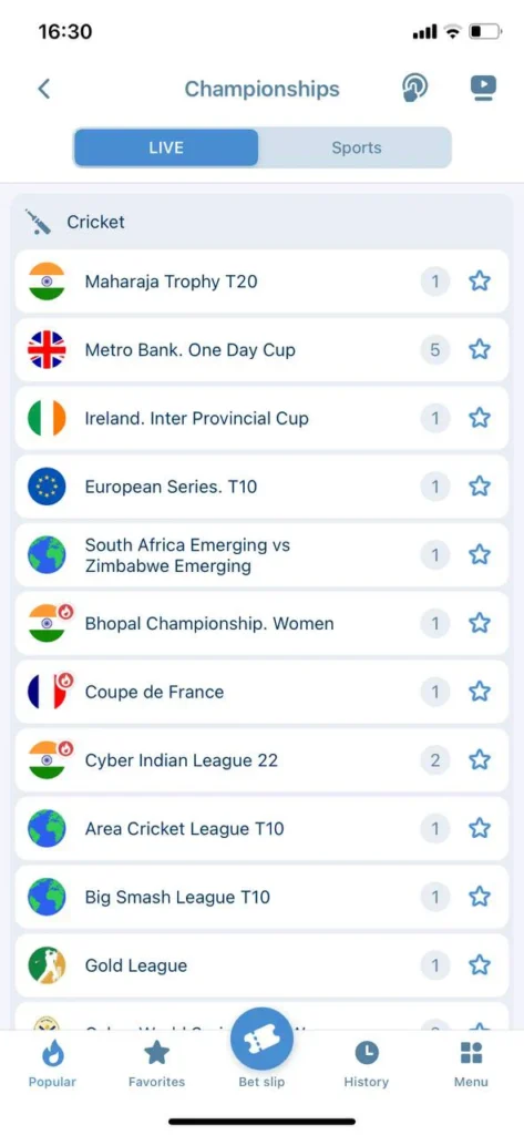 Place your cricket bets on the 1xbet mobile app.