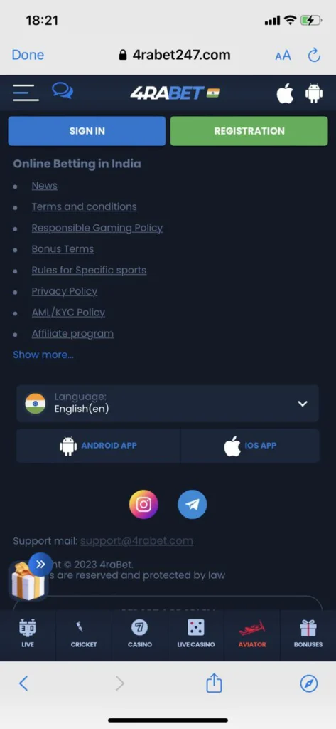 Go to the app install section.