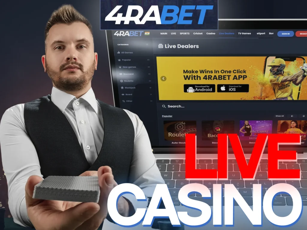 Play live casino games on the 4Rabet website.
