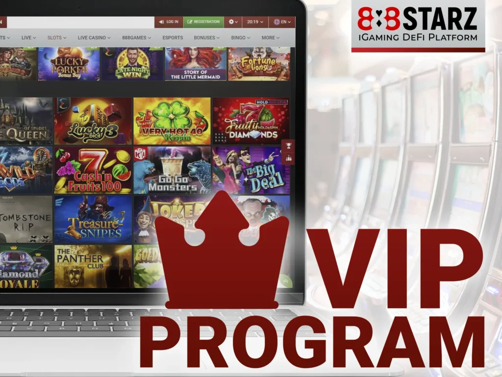Get bonuses through the 888Starz loyalty program.