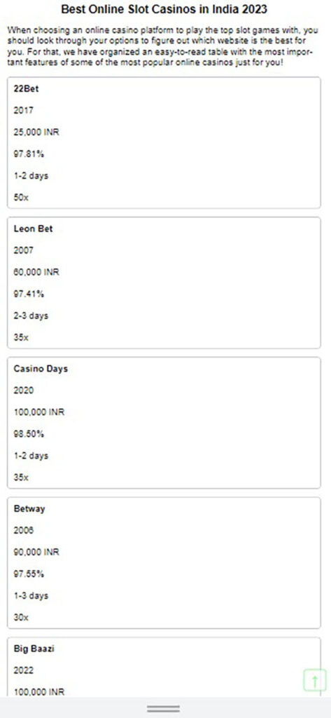 Choose a casino using the ratings and tops presented on the site.