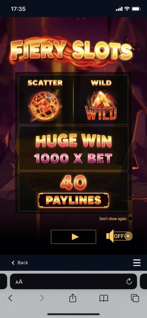 Start playing the video slot of your choice.