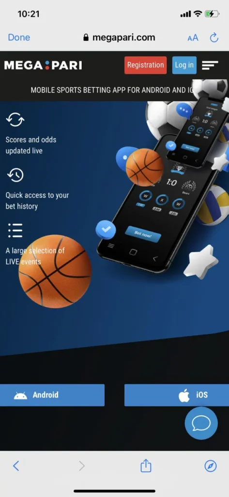 Click the 'Android' button to download the app.