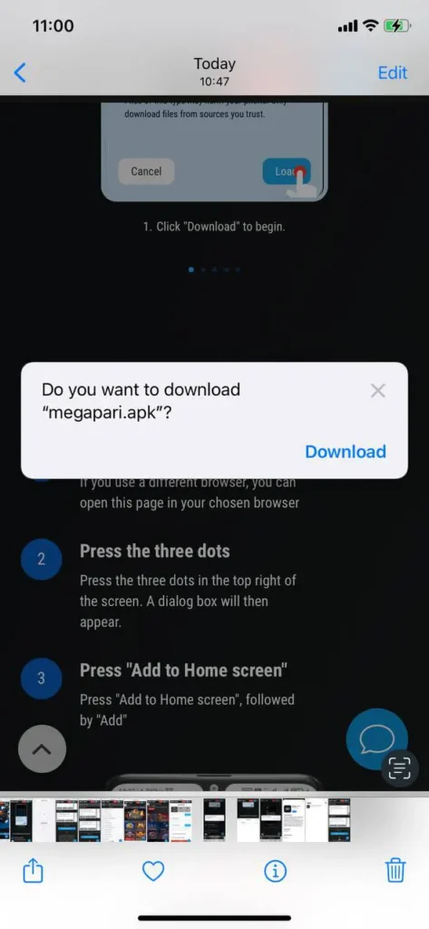 Download the apk file.