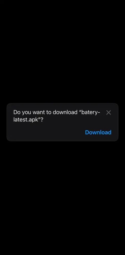 Confirm the start of the Batery app download.