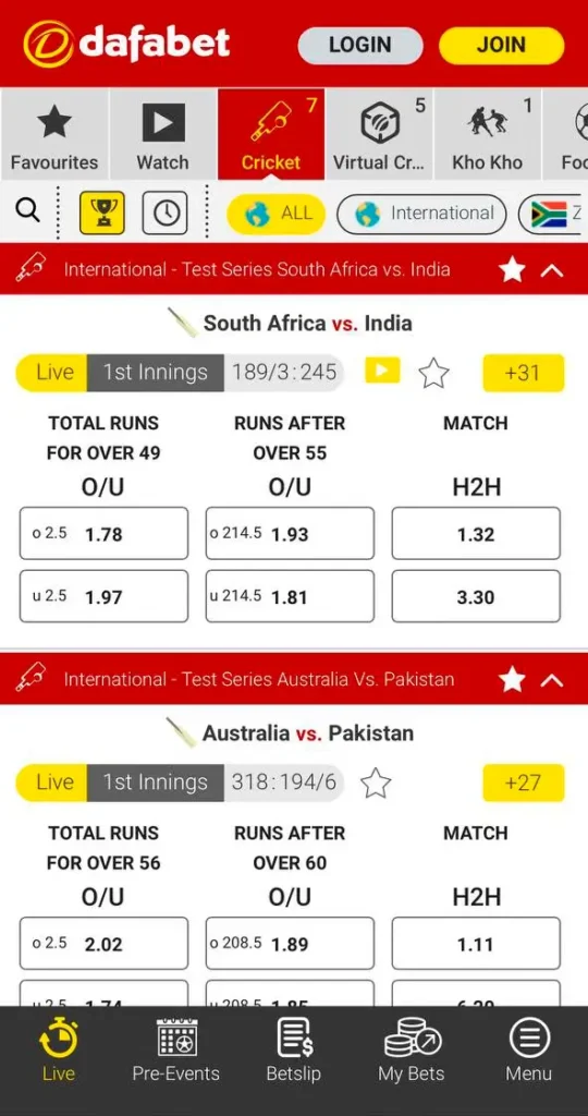 Place your bets at Dafabet.