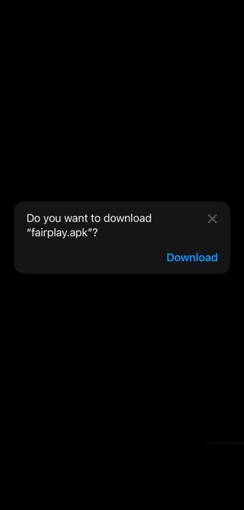 Proceed to download the FairPlay application file.
