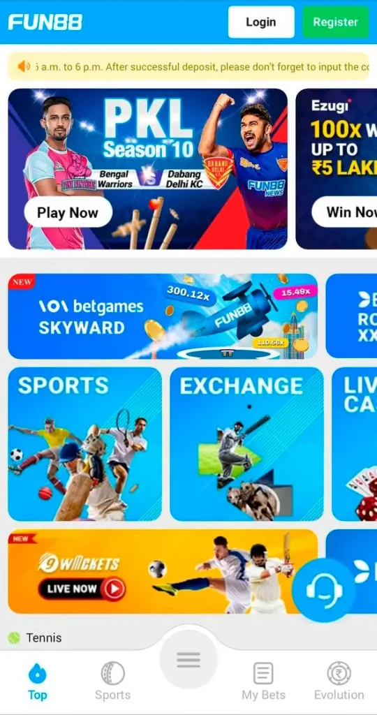 Fun88's official website.