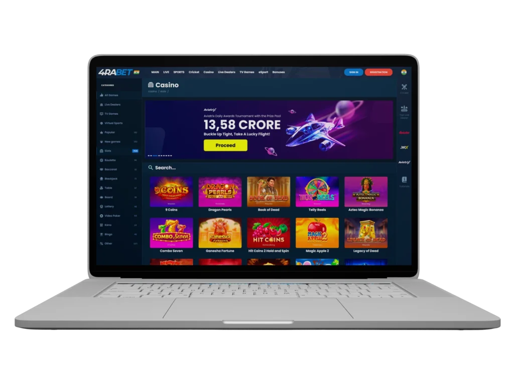 With 4rabet, dive into the world of the best slot machines.
