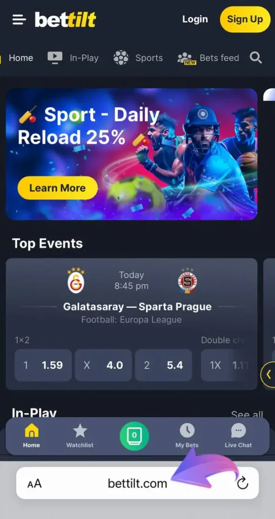 Follow the link to the official website of the Bettilt app.