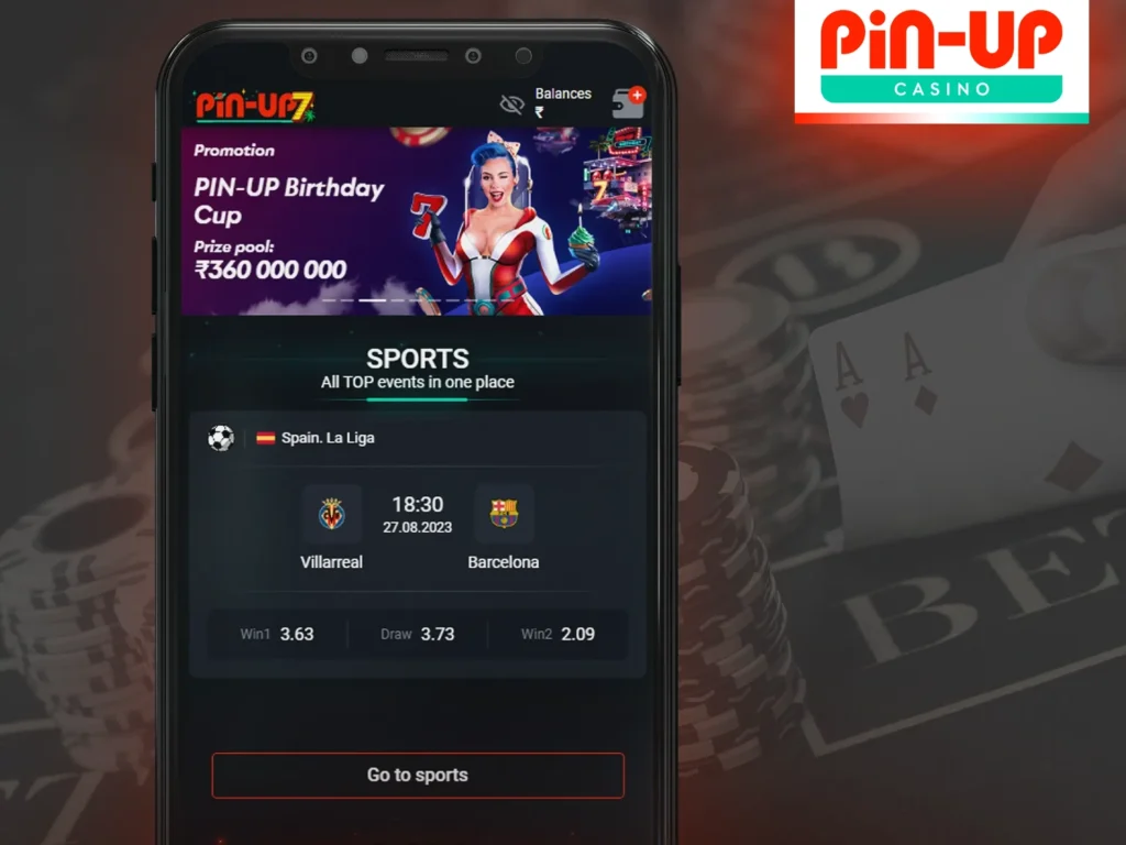 Use the mobile version of the Pin-Up online casino site.