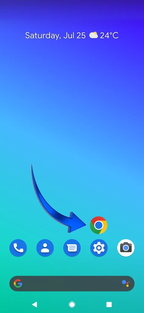 Open the browser on your Android device.