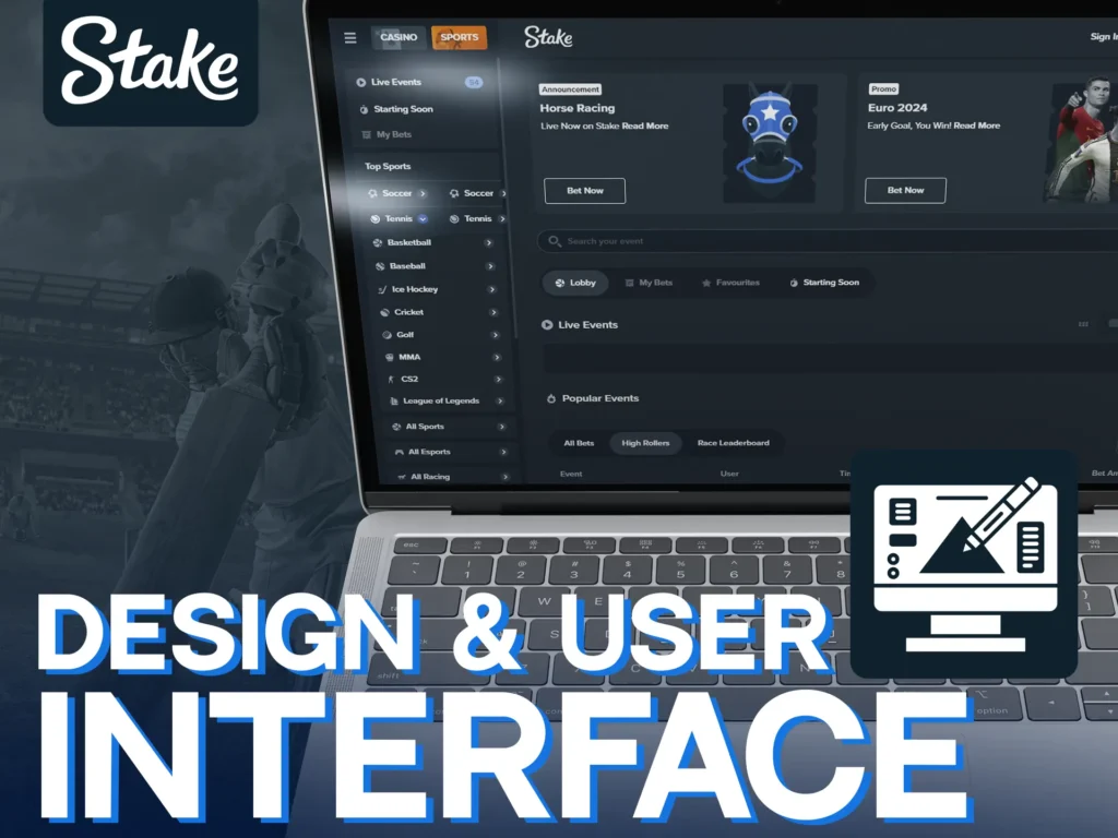 Stake Casino offers a sleek, easy-to-use design.