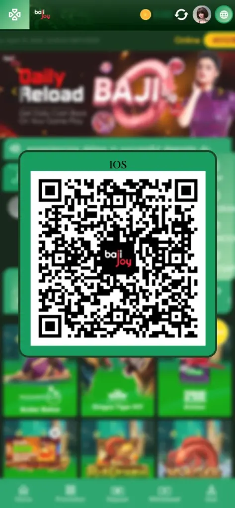 Scan the QR code of the iOS version of Bajijoy app.
