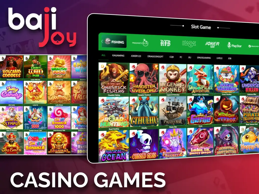 Explore a wide variety of casino games available at Bajijoy.
