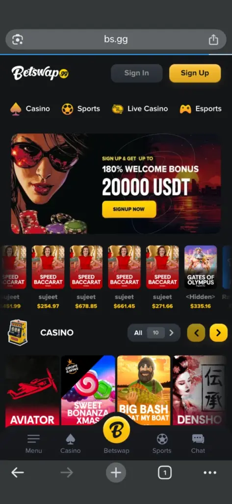 Visit the official Betswap website.