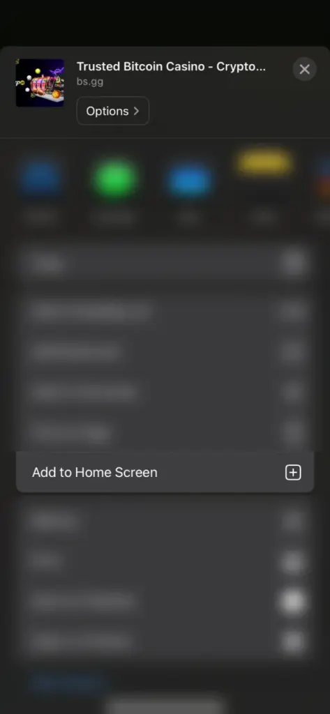 Tap the share icon at the bottom of the Safari browser.