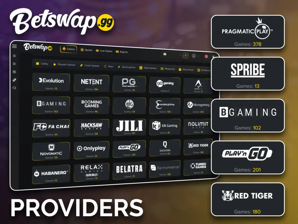Betswap offers casino games from top-tier providers.
