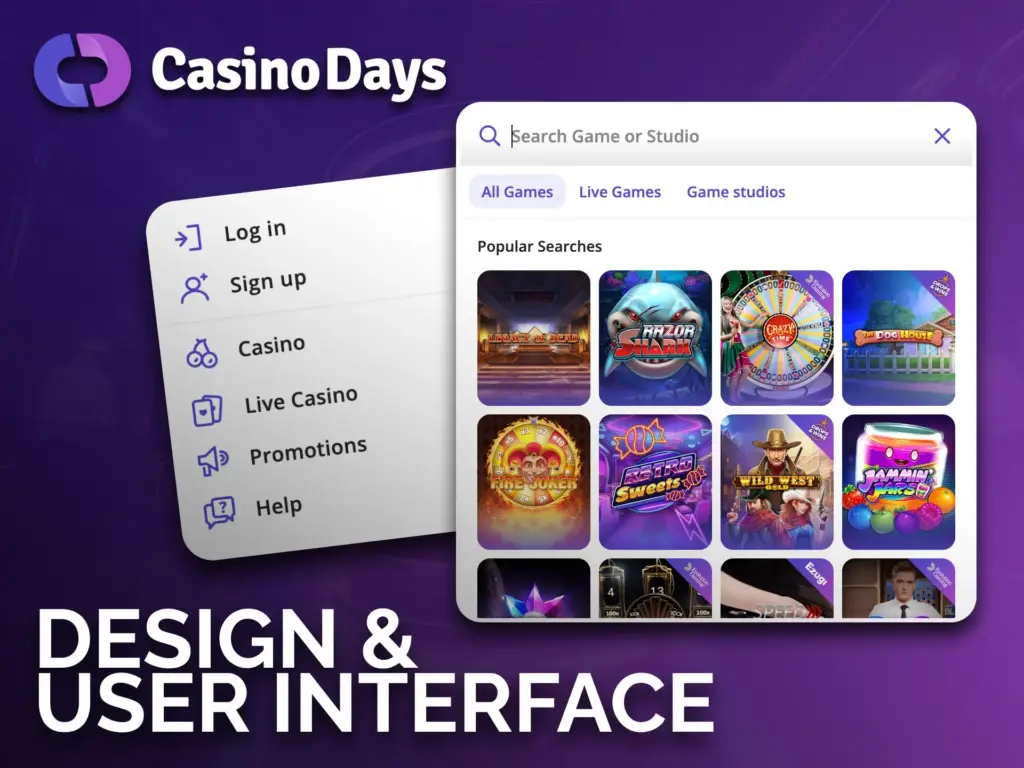 Casino Days has a modern, user-friendly interface.