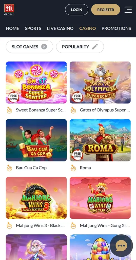 The M88 app offers its players a large number of slots.